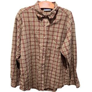 NorthCrest XL Vintage 90s Plaid Button Down Cotton Flannel Shirt